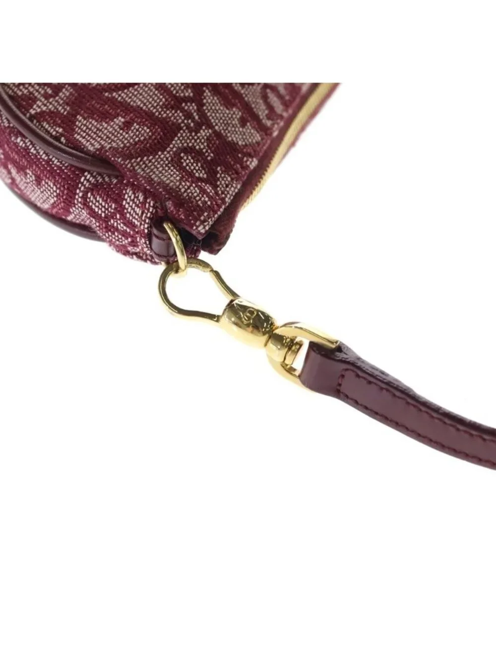 Dior Trotter Saddleback Mini Handbag Pouch Bordeaux Wine Red Leather Gold